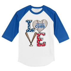 MLB Chicago Cubs Tiny Turnip Youth Baseball Love 3/4-Sleeve Raglan T-Shirt