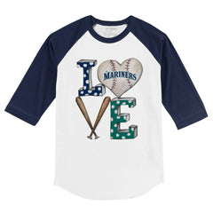 MLB Seattle Mariners Tiny Turnip Youth Baseball Love 3/4-Sleeve Raglan T-Shirt