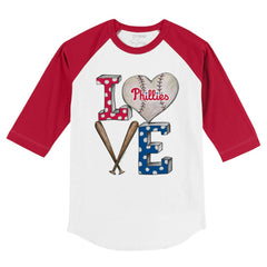 MLB Philadelphia Phillies Tiny Turnip Youth Baseball Love 3/4-Sleeve Raglan T-Shirt