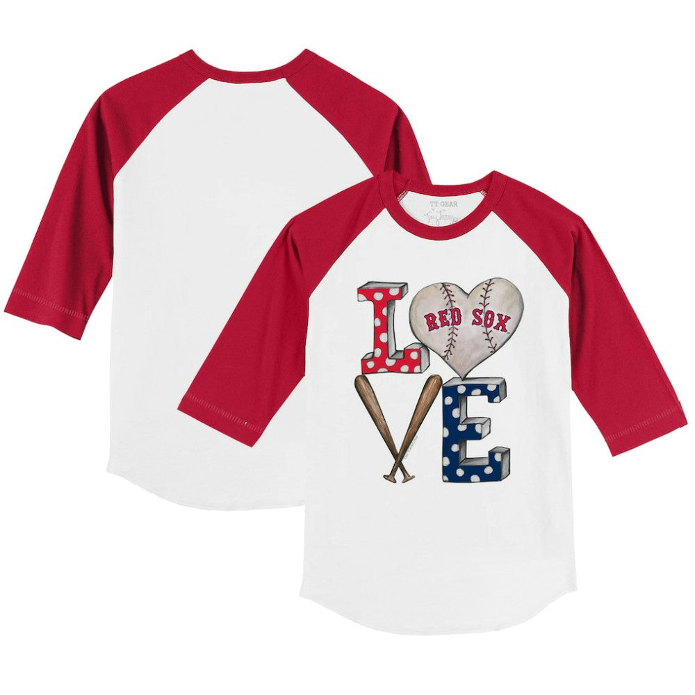 MLB Boston Red Sox Tiny Turnip Youth Baseball Love 3/4-Sleeve Raglan T-Shirt