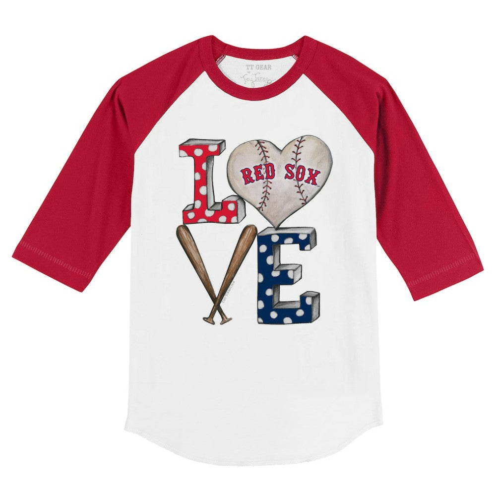 MLB Boston Red Sox Tiny Turnip Youth Baseball Love 3/4-Sleeve Raglan T-Shirt