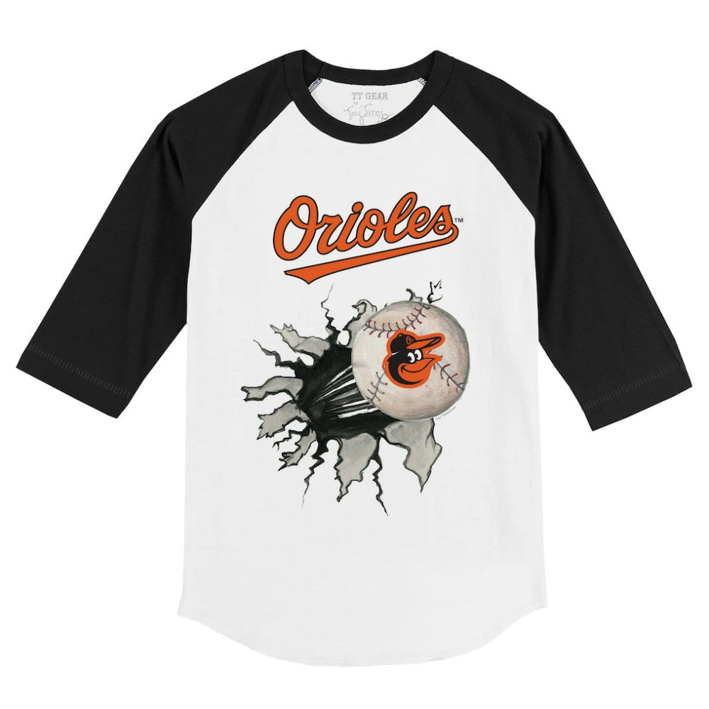 MLB Baltimore Orioles Tiny Turnip Youth Baseball Tear 3/4-Sleeve Raglan T-Shirt
