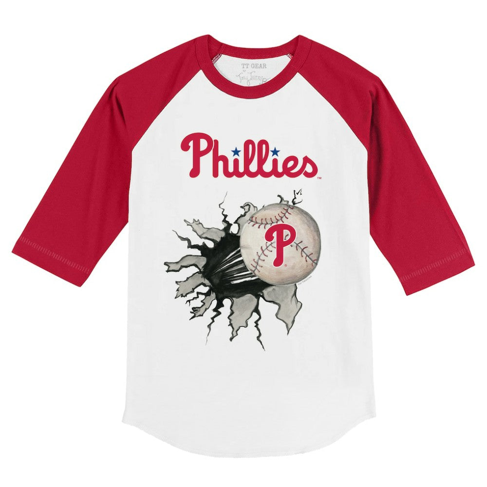 MLB Philadelphia Phillies Tiny Turnip Youth Baseball Tear 3/4-Sleeve Raglan T-Shirt