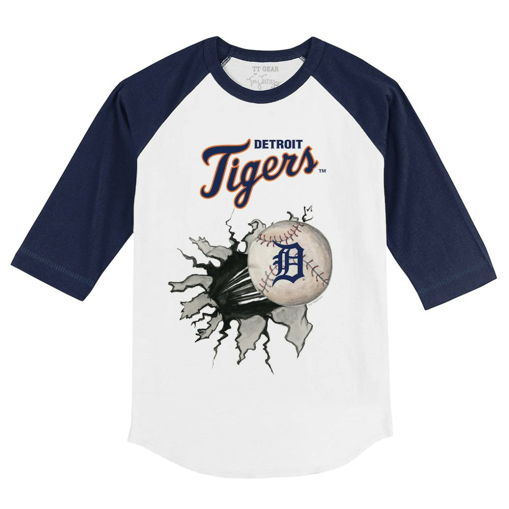MLB Detroit Tigers Tiny Turnip Youth Baseball Tear 3/4-Sleeve Raglan T-Shirt