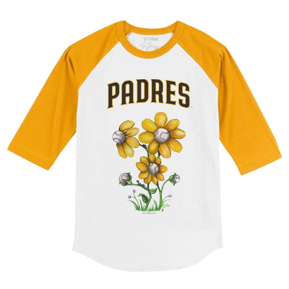 MLB San Diego Padres Tiny Turnip Youth Blooming Baseballs 3/4-Sleeve Raglan T-Shirt
