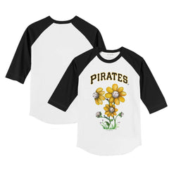 MLB Pittsburgh Pirates Tiny Turnip Youth Blooming Baseballs 3/4-Sleeve Raglan T-Shirt
