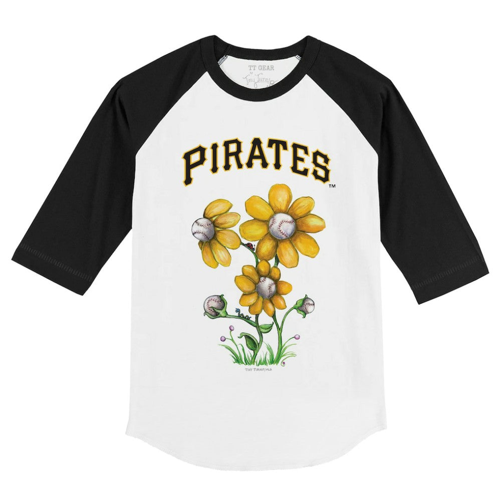 MLB Pittsburgh Pirates Tiny Turnip Youth Blooming Baseballs 3/4-Sleeve Raglan T-Shirt