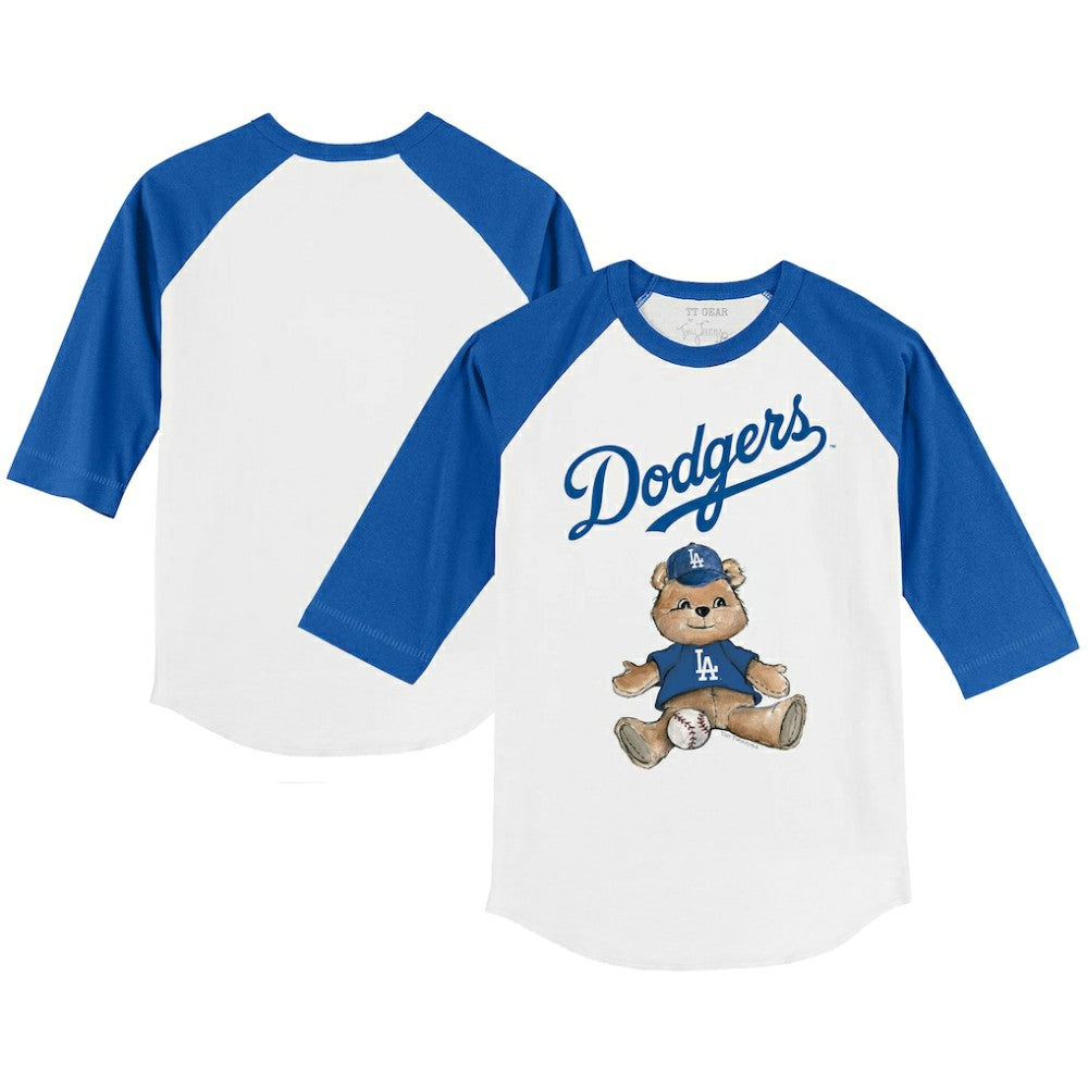 MLB Los Angeles Dodgers Tiny Turnip Youth Teddy Boy 3/4-Sleeve Raglan T-Shirt