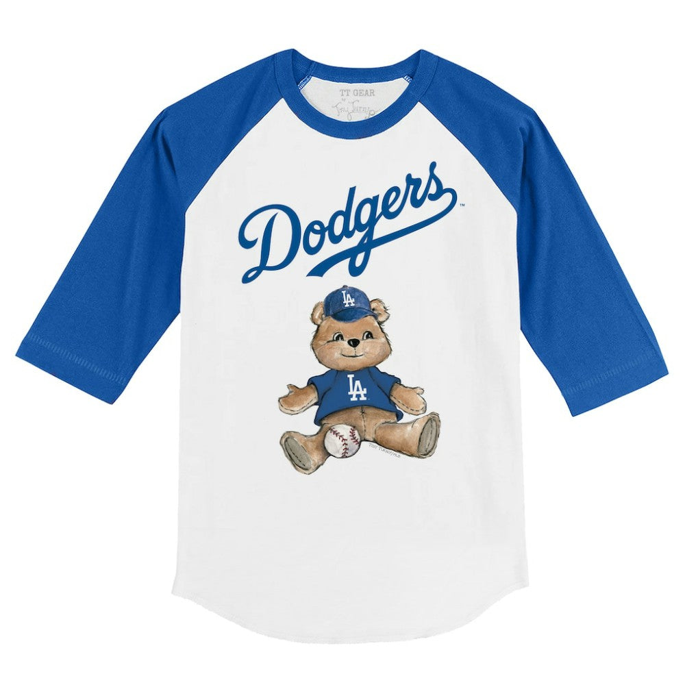 MLB Los Angeles Dodgers Tiny Turnip Youth Teddy Boy 3/4-Sleeve Raglan T-Shirt