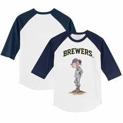 MLB Milwaukee Brewers Tiny Turnip Youth Bubbles 3/4-Sleeve Raglan T-Shirt