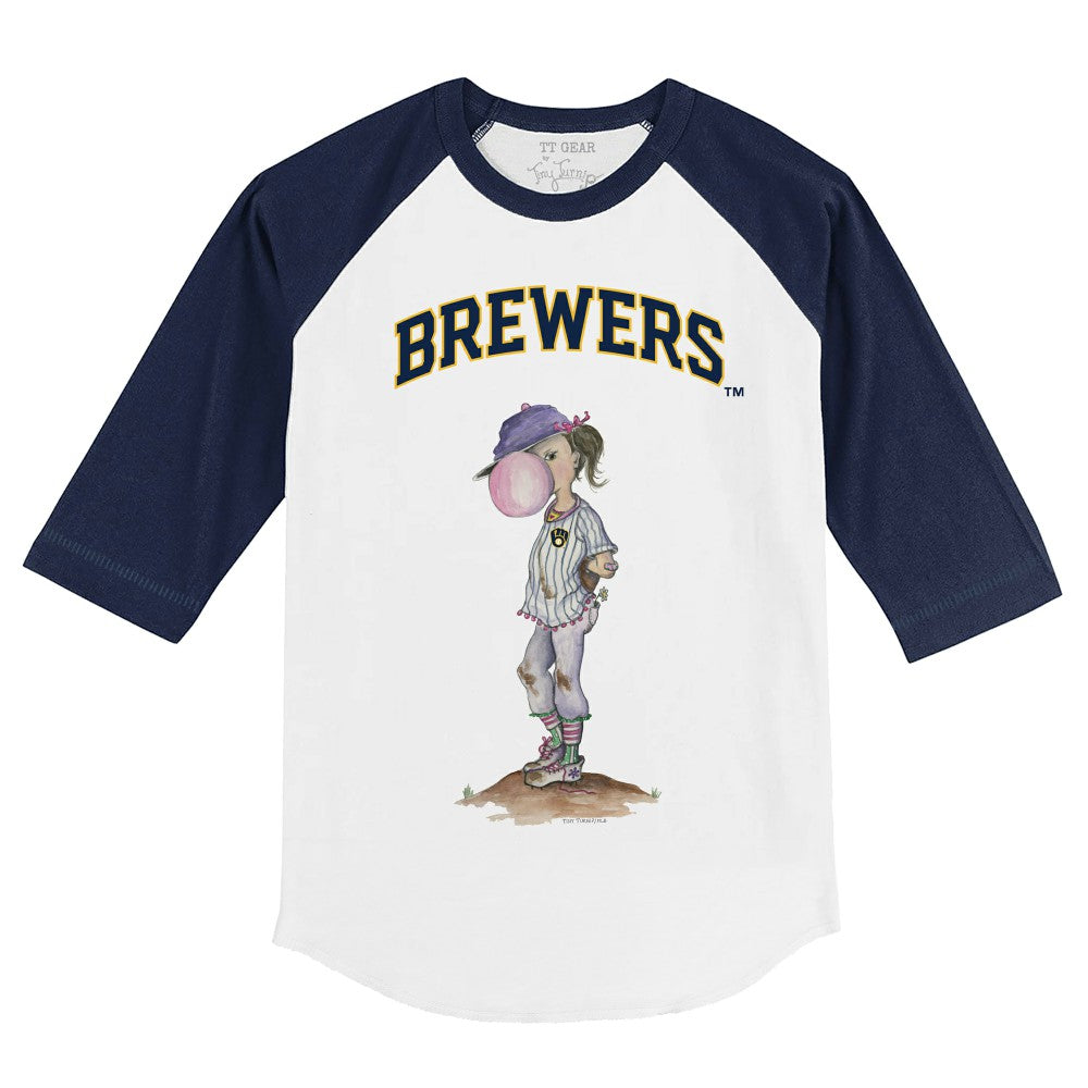 MLB Milwaukee Brewers Tiny Turnip Youth Bubbles 3/4-Sleeve Raglan T-Shirt