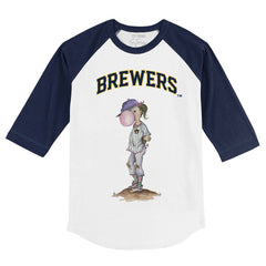 MLB Milwaukee Brewers Tiny Turnip Youth Bubbles 3/4-Sleeve Raglan T-Shirt