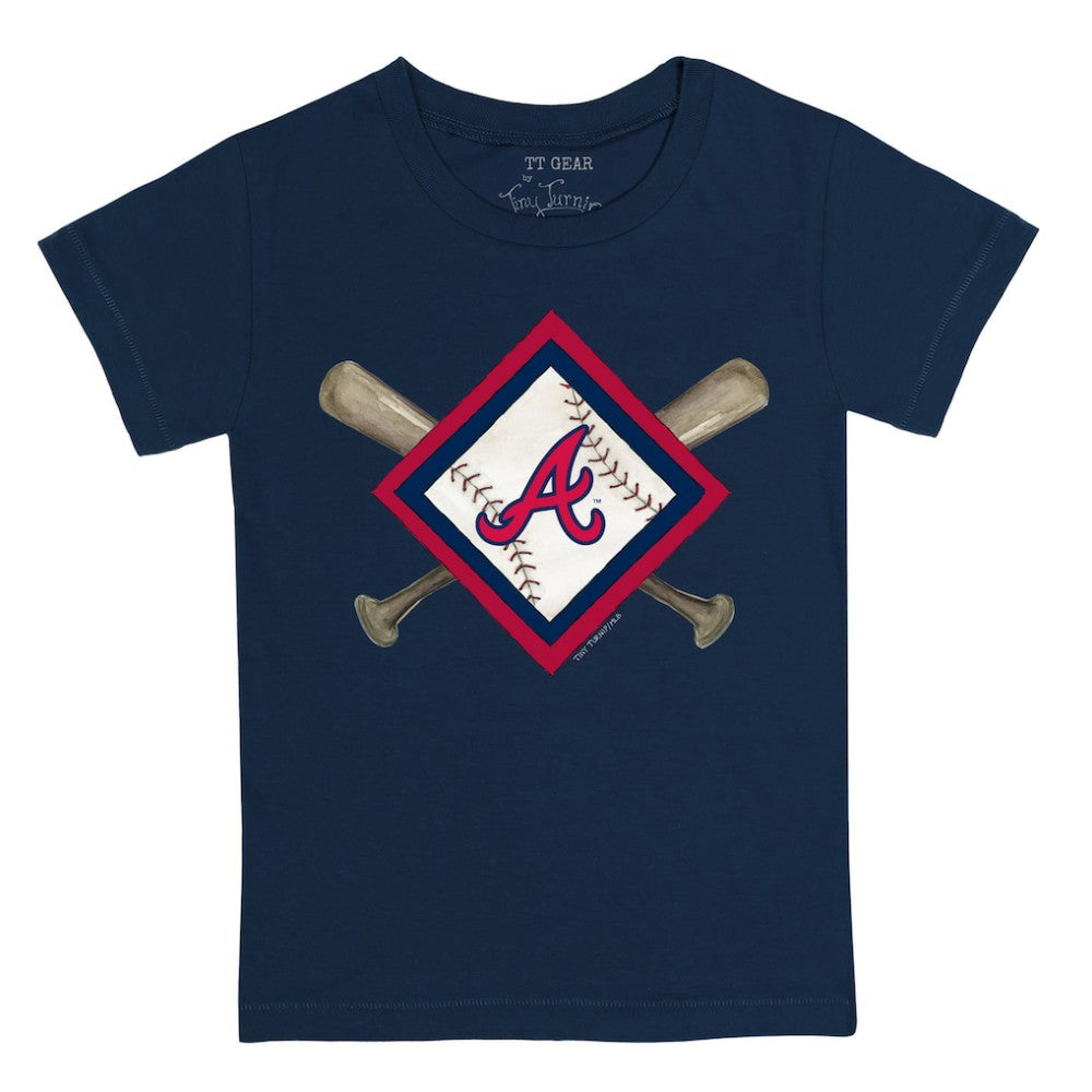 MLB Atlanta Braves Tiny Turnip Youth Diamond Cross Bats T-Shirt