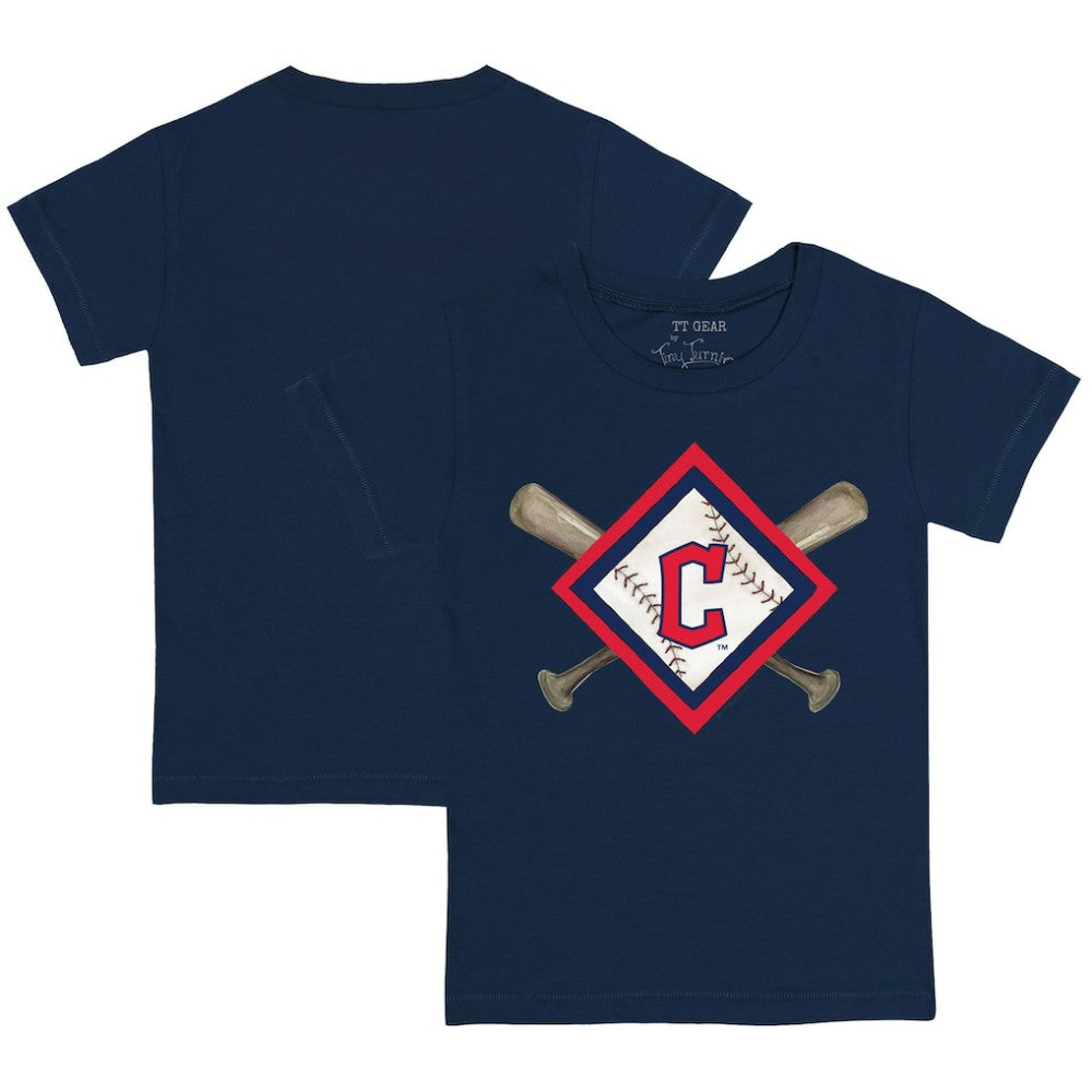 MLB Cleveland Guardians Tiny Turnip Youth Diamond Cross Bats T-Shirt