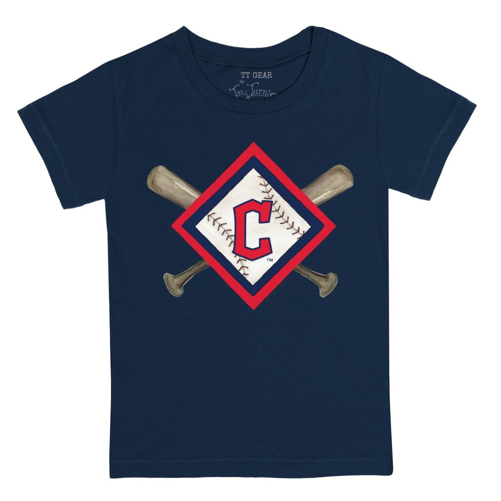 MLB Cleveland Guardians Tiny Turnip Youth Diamond Cross Bats T-Shirt
