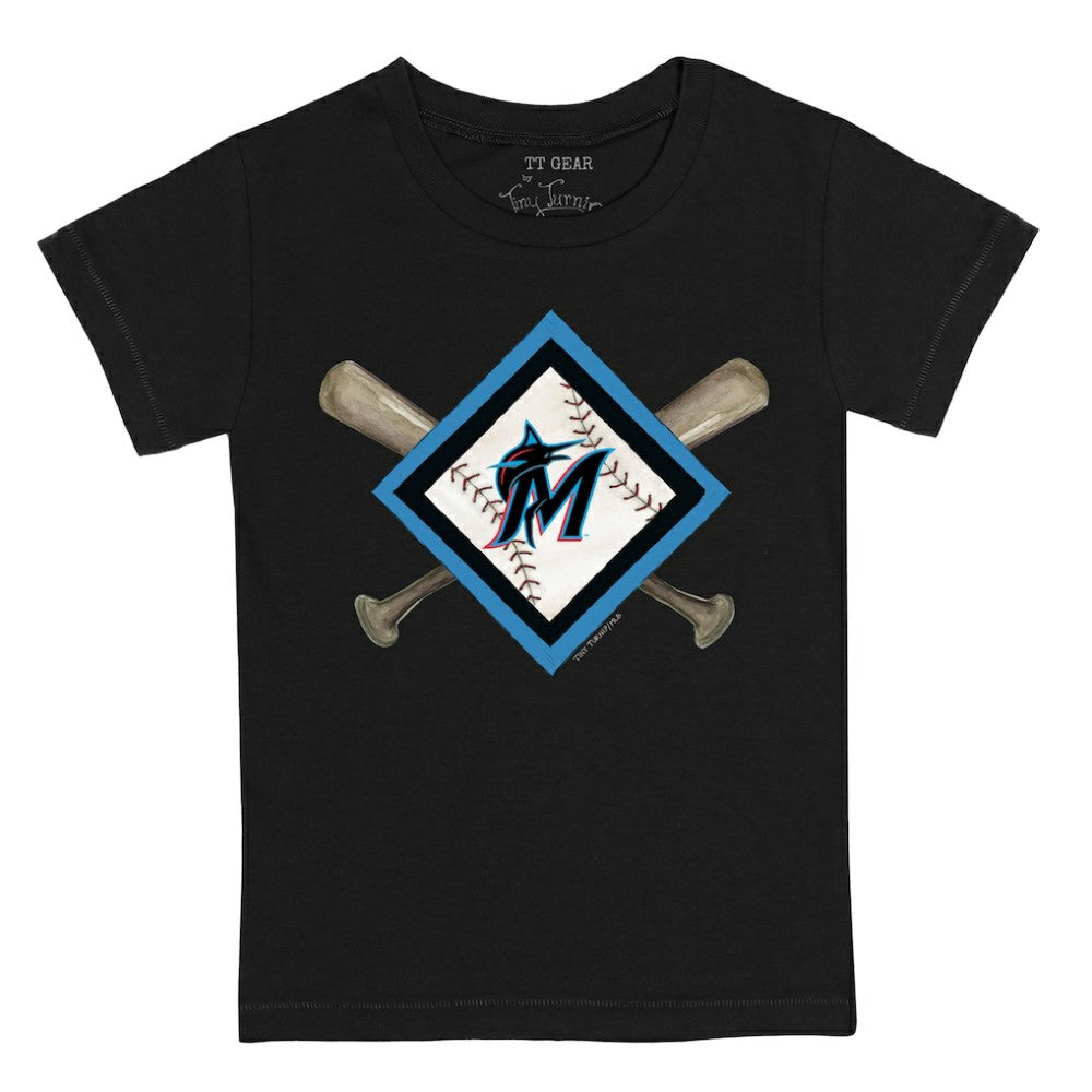 MLB Miami Marlins Tiny Turnip Youth Diamond Cross Bats T-Shirt