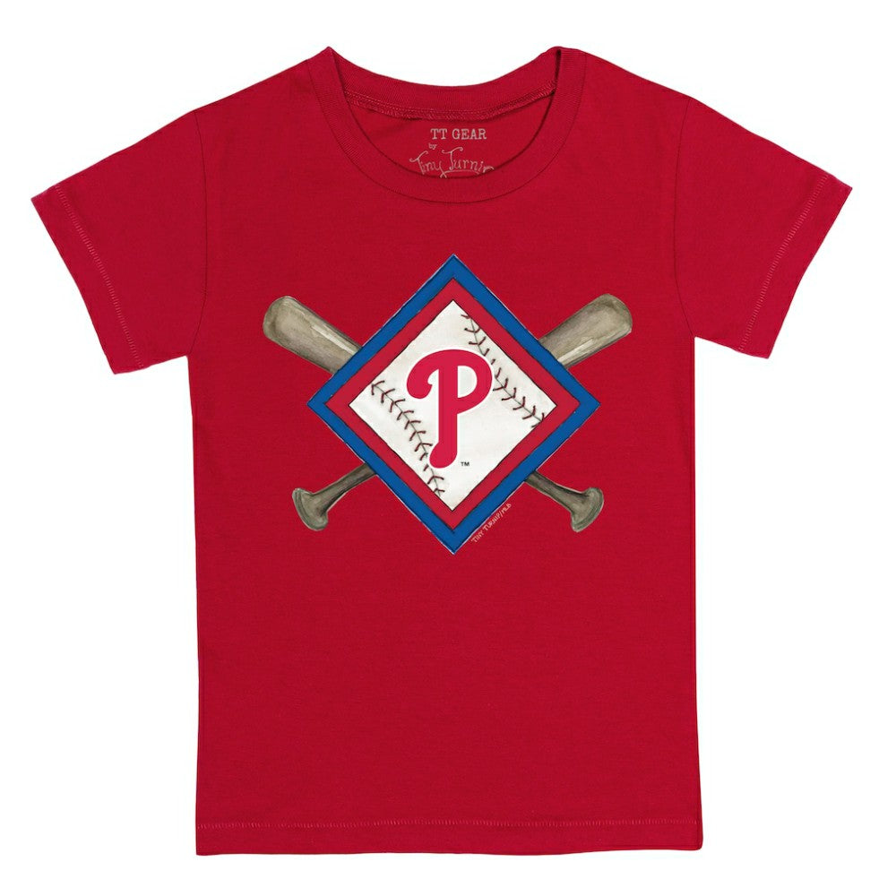 MLB Philadelphia Phillies Tiny Turnip Youth Diamond Cross Bats T-Shirt