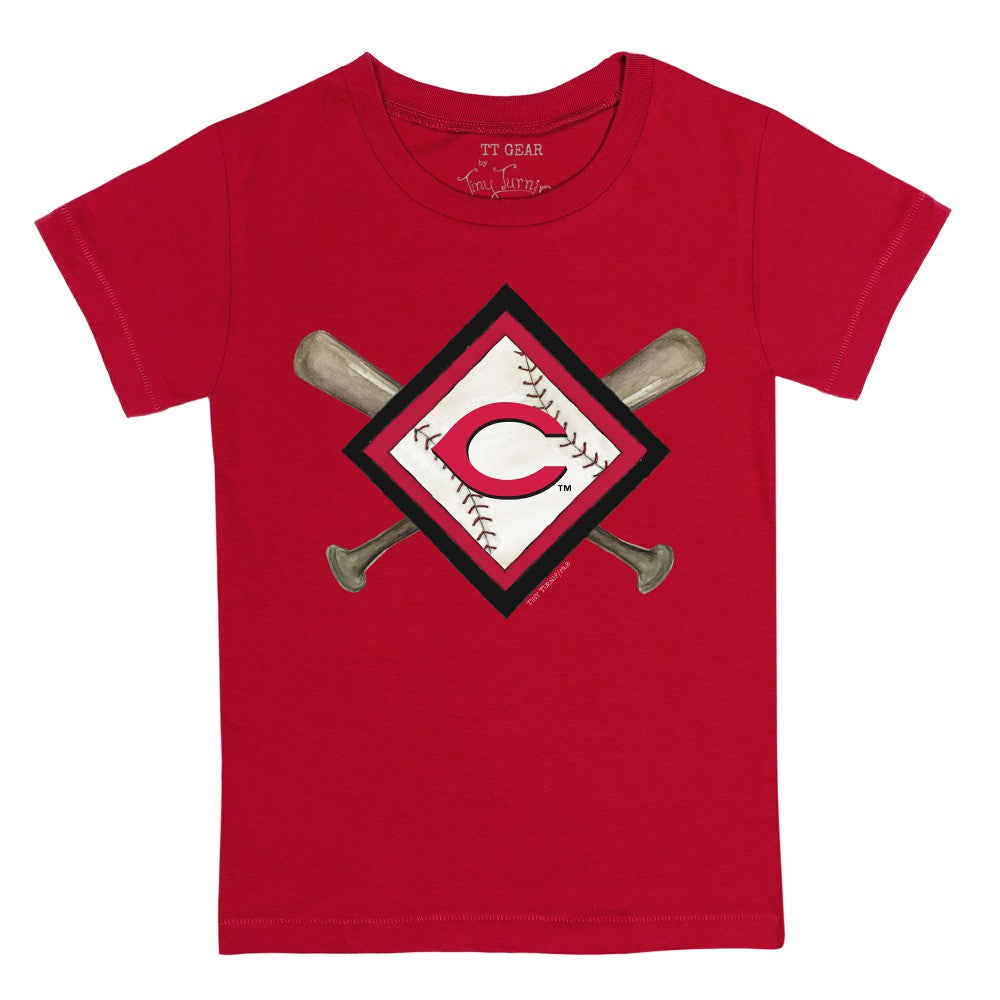 MLB Cincinnati Reds Tiny Turnip Youth Diamond Cross Bats T-Shirt