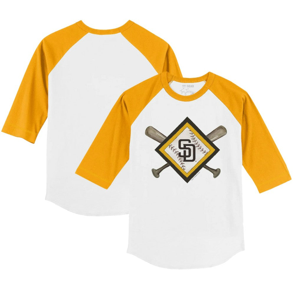 MLB San Diego Padres Tiny Turnip Youth Diamond Cross Bats 3/4-Sleeve Raglan T-Shirt