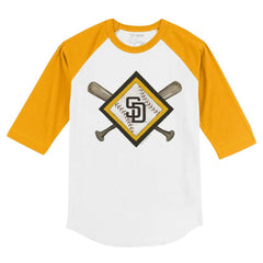 MLB San Diego Padres Tiny Turnip Youth Diamond Cross Bats 3/4-Sleeve Raglan T-Shirt