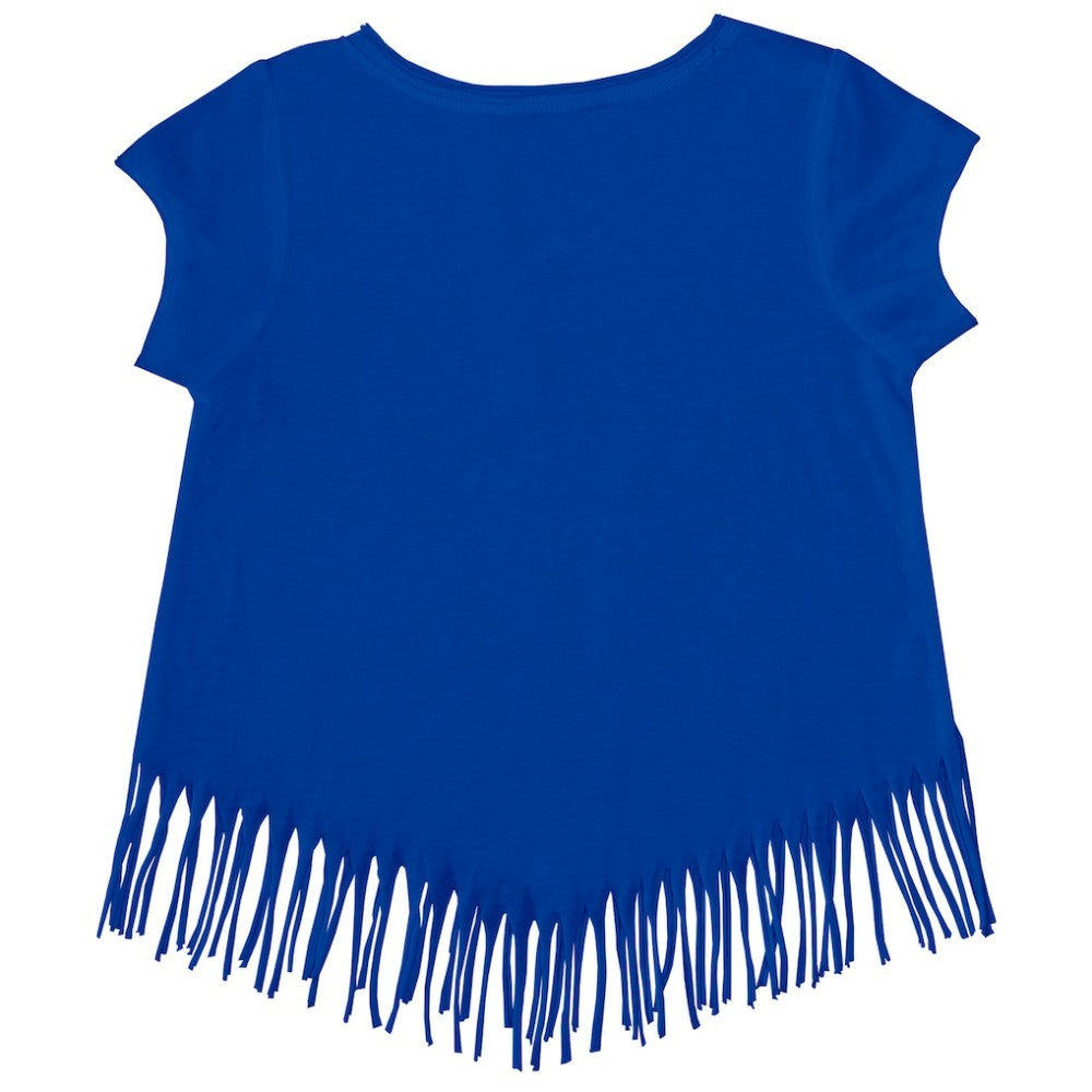 MLB Chicago Cubs Tiny Turnip Girls Youth Heart Bat Fringe T-Shirt