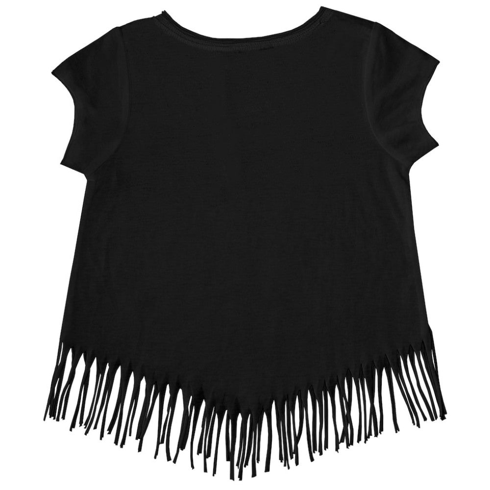 MLB Baltimore Orioles Tiny Turnip Girls Youth Heart Bat Fringe T-Shirt