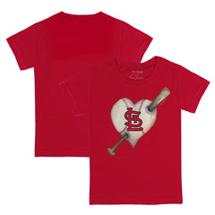 MLB St. Louis Cardinals Tiny Turnip Youth Heart Bat T-Shirt