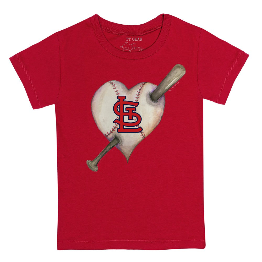 MLB St. Louis Cardinals Tiny Turnip Youth Heart Bat T-Shirt