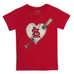 MLB St. Louis Cardinals Tiny Turnip Youth Heart Bat T-Shirt