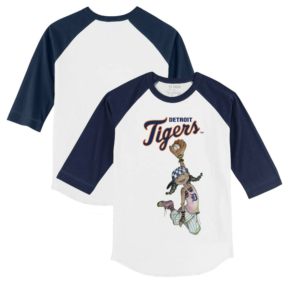 MLB Detroit Tigers Tiny Turnip Youth Jada 3/4-Sleeve Raglan T-Shirt