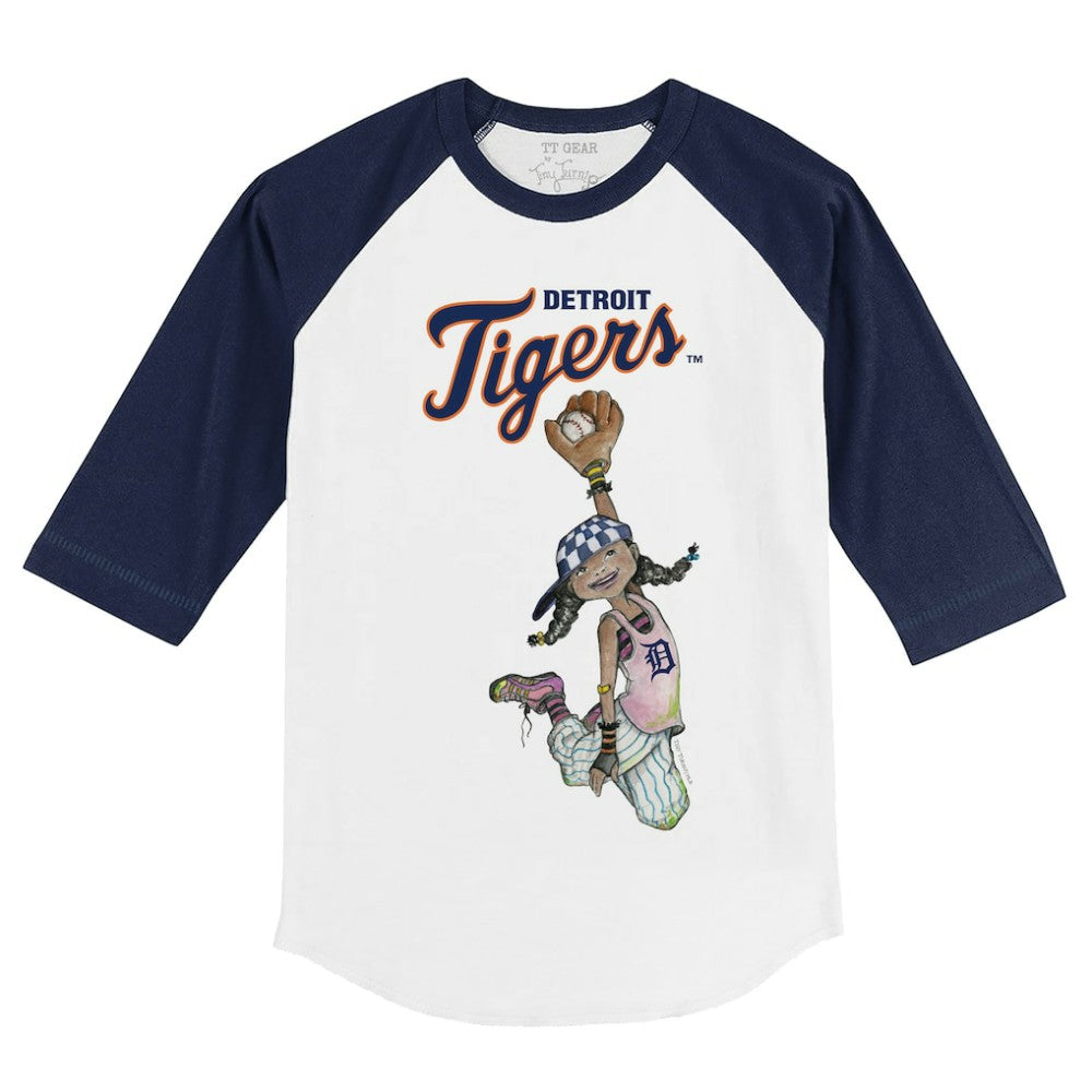 MLB Detroit Tigers Tiny Turnip Youth Jada 3/4-Sleeve Raglan T-Shirt