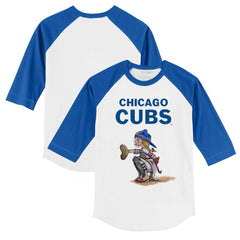MLB Chicago Cubs Tiny Turnip Youth Kate 3/4-Sleeve Raglan T-Shirt