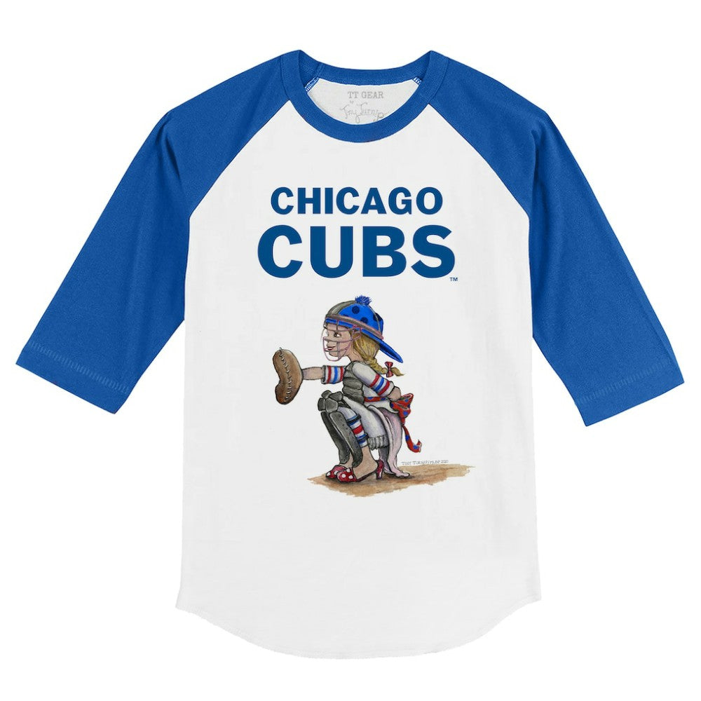 MLB Chicago Cubs Tiny Turnip Youth Kate 3/4-Sleeve Raglan T-Shirt