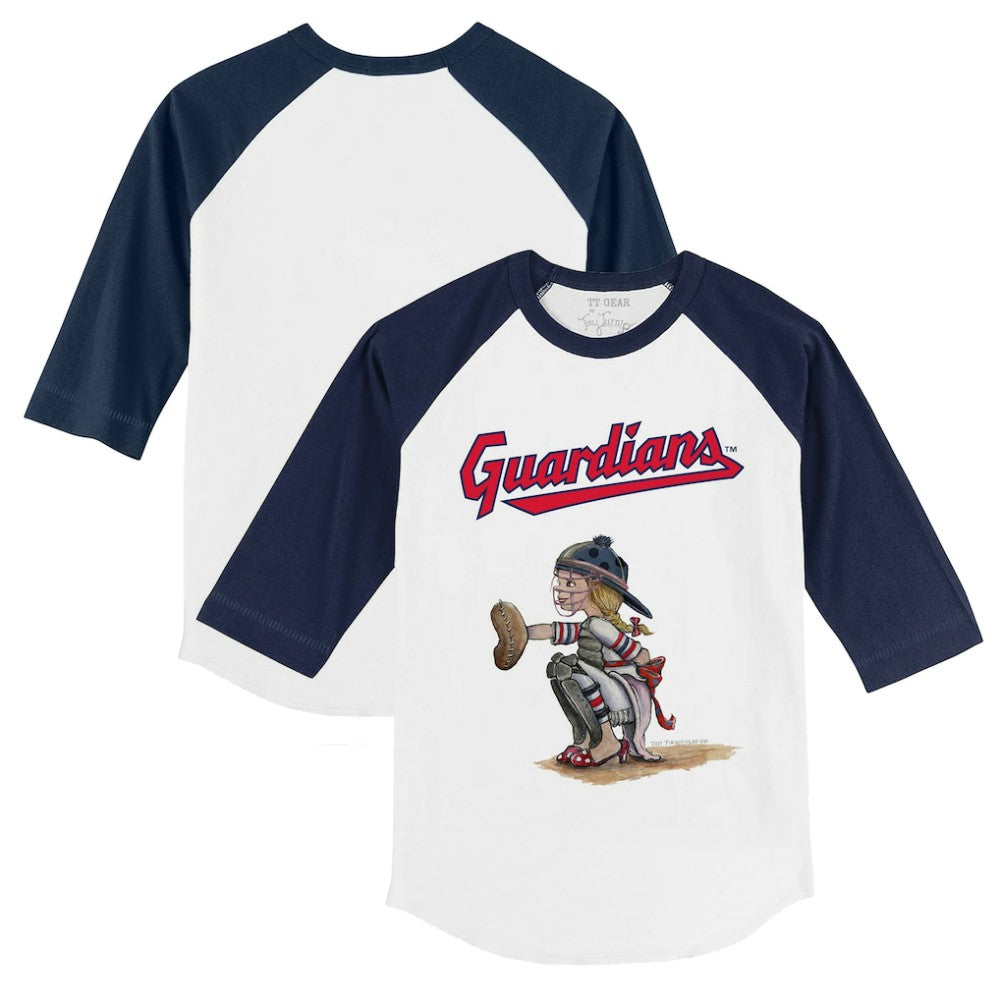 MLB Cleveland Guardians Tiny Turnip Youth Kate 3/4-Sleeve Raglan T-Shirt
