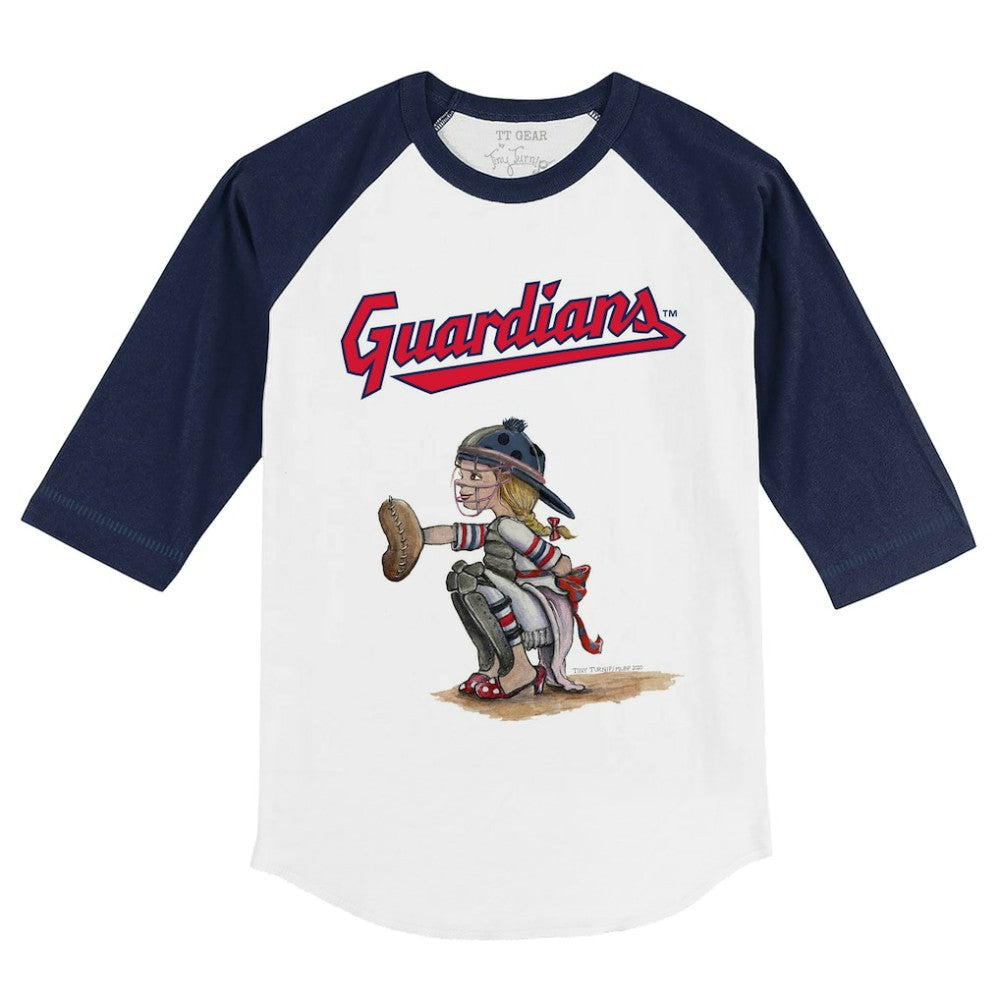 MLB Cleveland Guardians Tiny Turnip Youth Kate 3/4-Sleeve Raglan T-Shirt