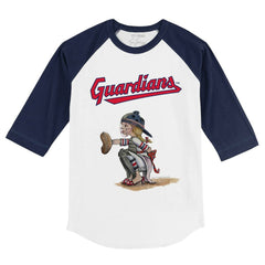 MLB Cleveland Guardians Tiny Turnip Youth Kate 3/4-Sleeve Raglan T-Shirt