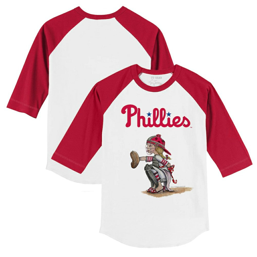 MLB Philadelphia Phillies Tiny Turnip Youth Kate 3/4-Sleeve Raglan T-Shirt