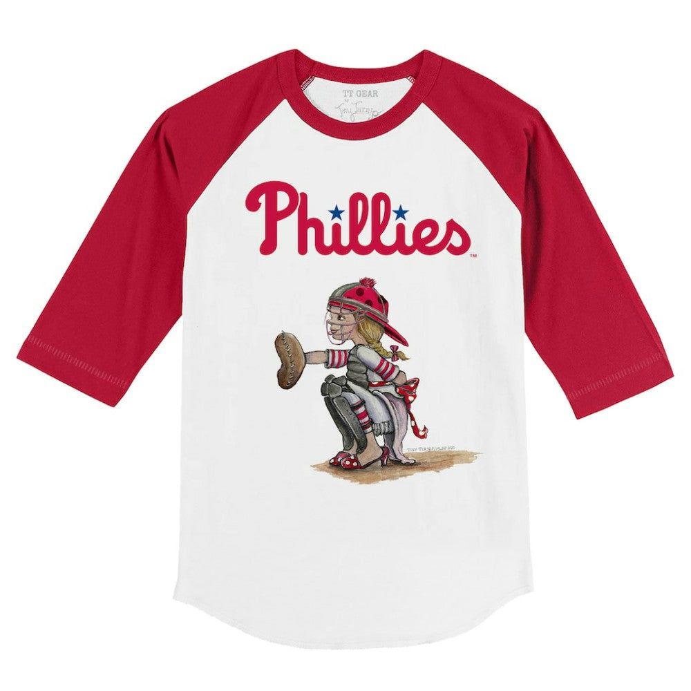 MLB Philadelphia Phillies Tiny Turnip Youth Kate 3/4-Sleeve Raglan T-Shirt