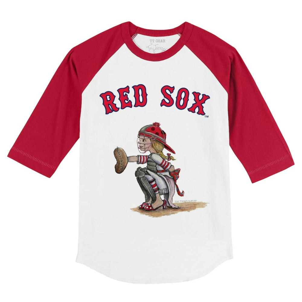 MLB Boston Red Sox Tiny Turnip Youth Kate 3/4-Sleeve Raglan T-Shirt