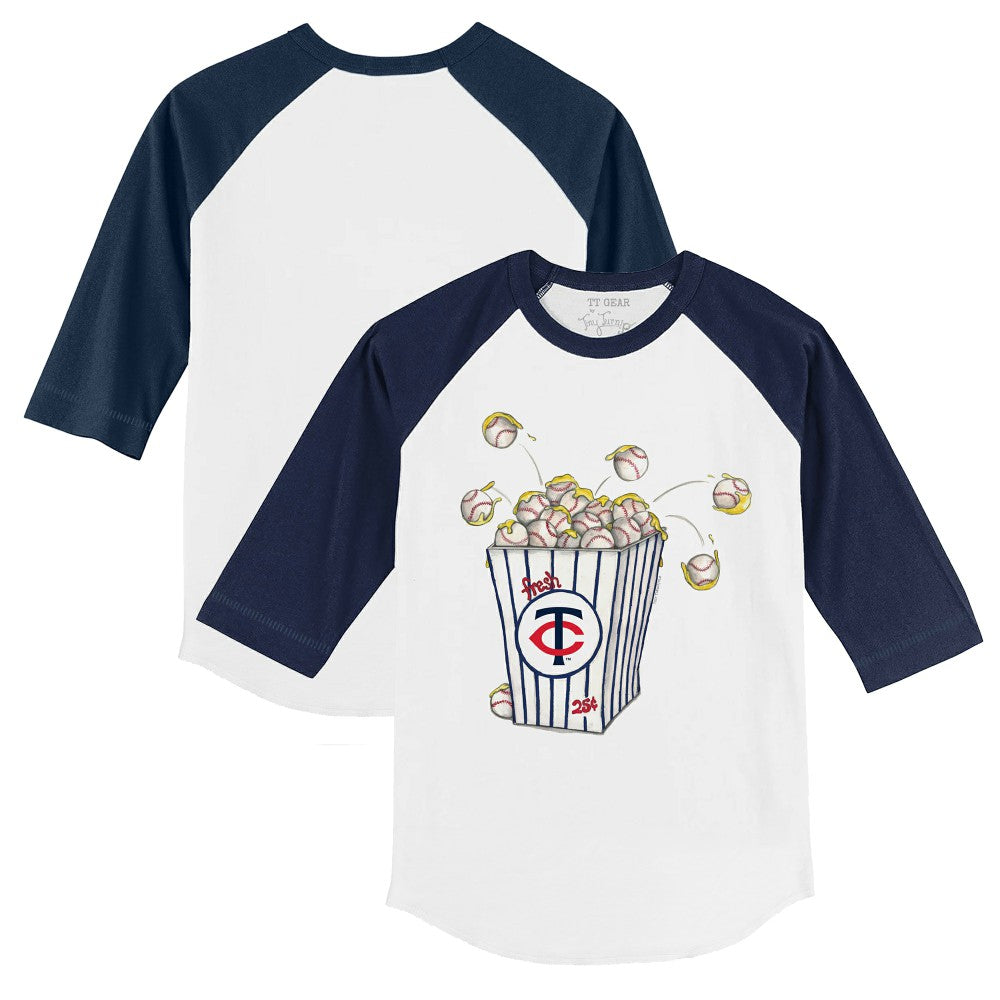 MLB Minnesota Twins Tiny Turnip Youth Popcorn 3/4-Sleeve Raglan T-Shirt