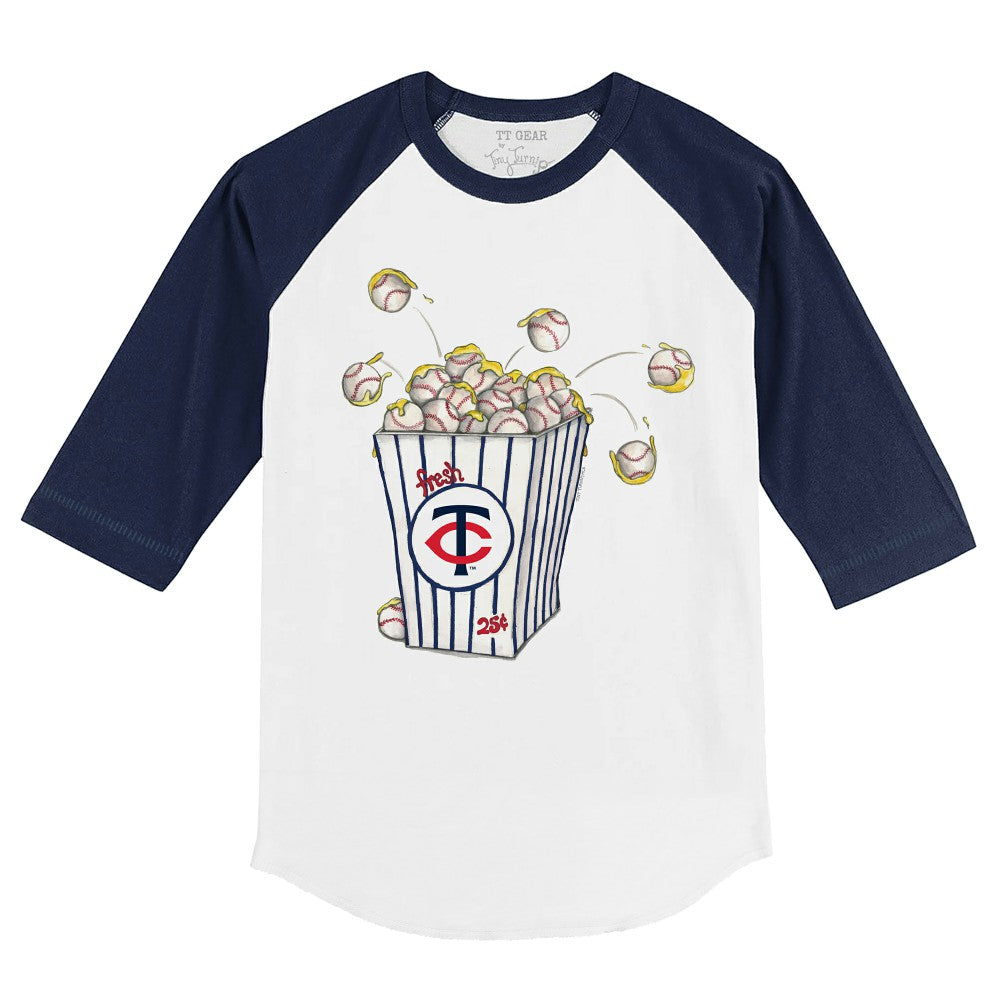MLB Minnesota Twins Tiny Turnip Youth Popcorn 3/4-Sleeve Raglan T-Shirt
