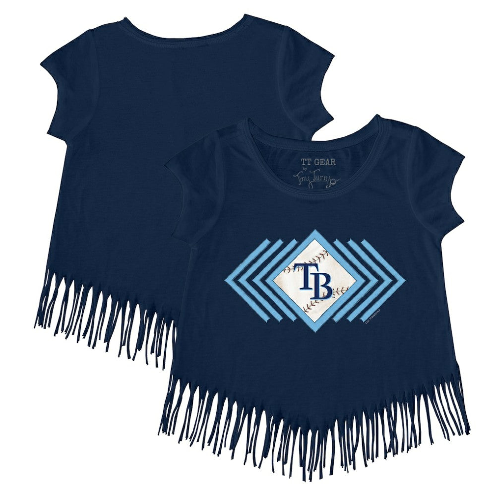 MLB Tampa Bay Rays Tiny Turnip Girls Youth Prism Arrows Fringe T-Shirt