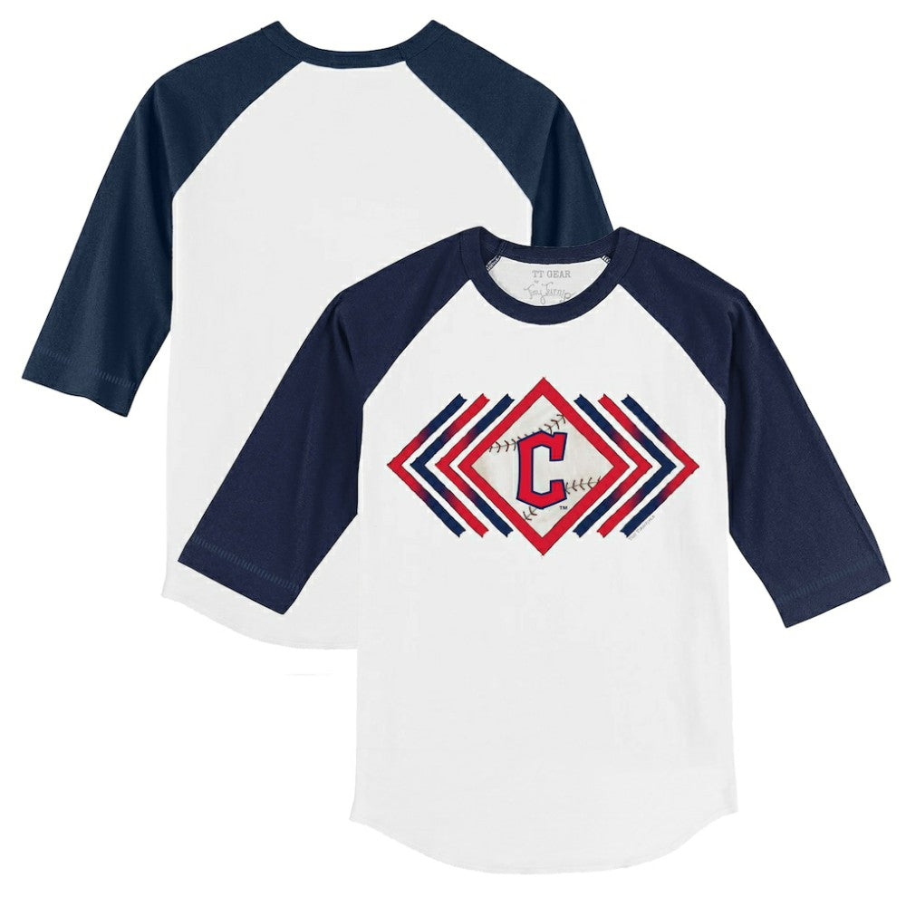 MLB Cleveland Guardians Tiny Turnip Youth Prism Arrows 3/4-Sleeve Raglan T-Shirt