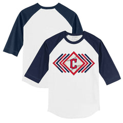 MLB Cleveland Guardians Tiny Turnip Youth Prism Arrows 3/4-Sleeve Raglan T-Shirt