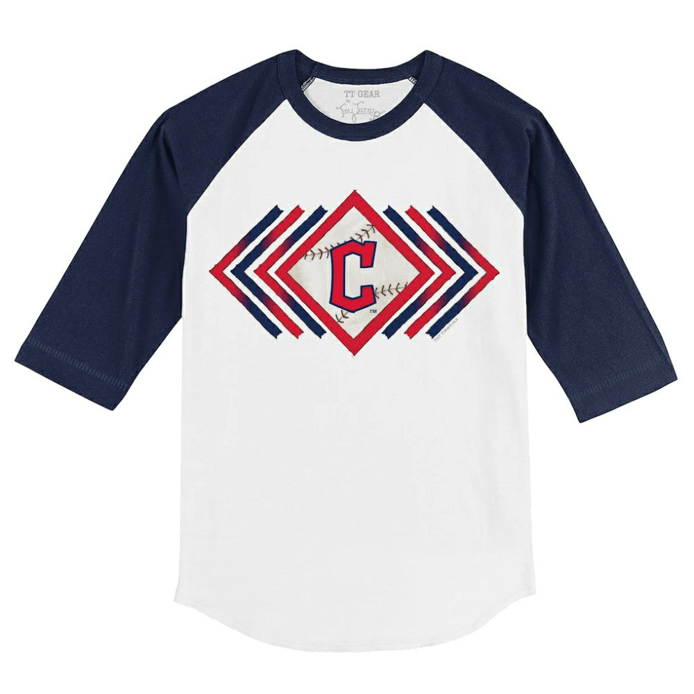MLB Cleveland Guardians Tiny Turnip Youth Prism Arrows 3/4-Sleeve Raglan T-Shirt