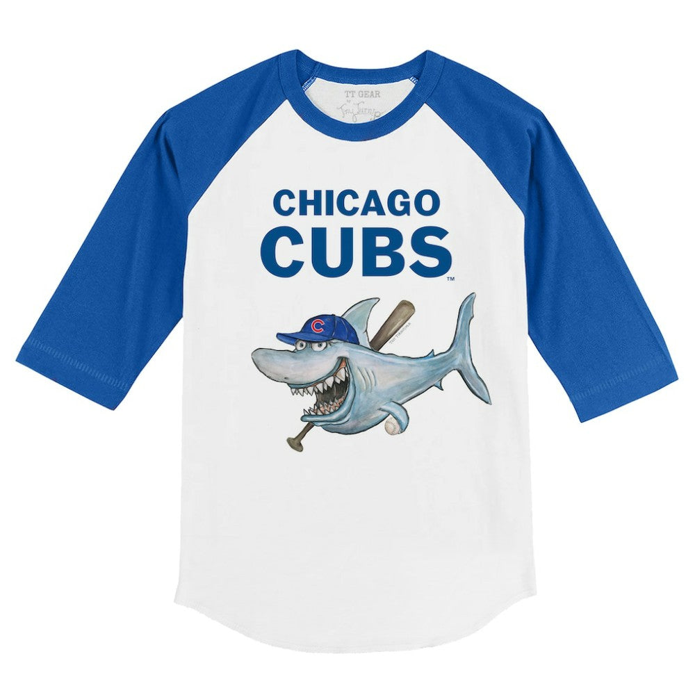MLB Chicago Cubs Tiny Turnip Youth Shark 3/4-Sleeve Raglan T-Shirt