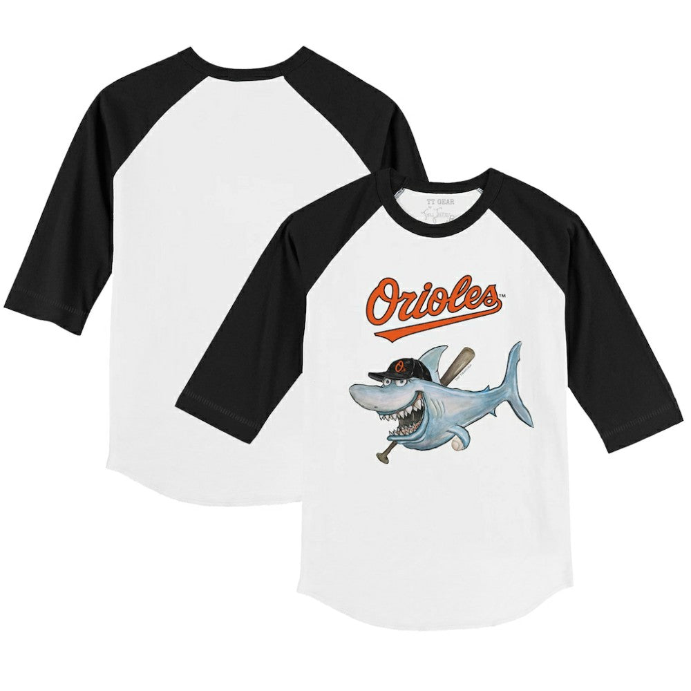 MLB Baltimore Orioles Tiny Turnip Youth Shark 3/4-Sleeve Raglan T-Shirt