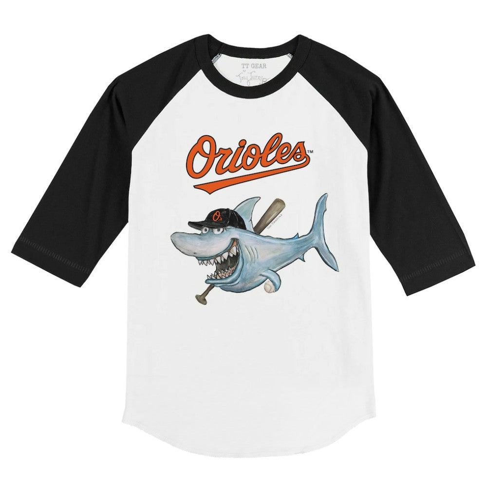 MLB Baltimore Orioles Tiny Turnip Youth Shark 3/4-Sleeve Raglan T-Shirt