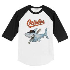 MLB Baltimore Orioles Tiny Turnip Youth Shark 3/4-Sleeve Raglan T-Shirt