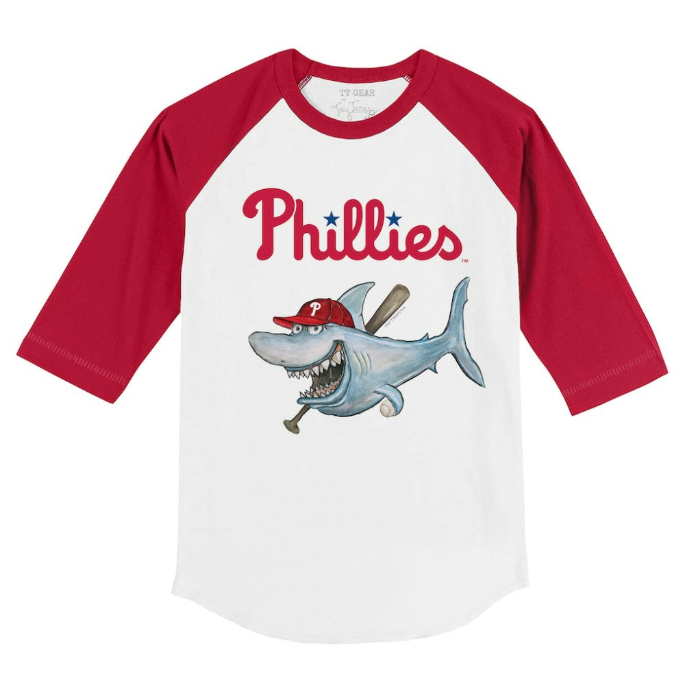 MLB Philadelphia Phillies Tiny Turnip Youth Shark 3/4-Sleeve Raglan T-Shirt